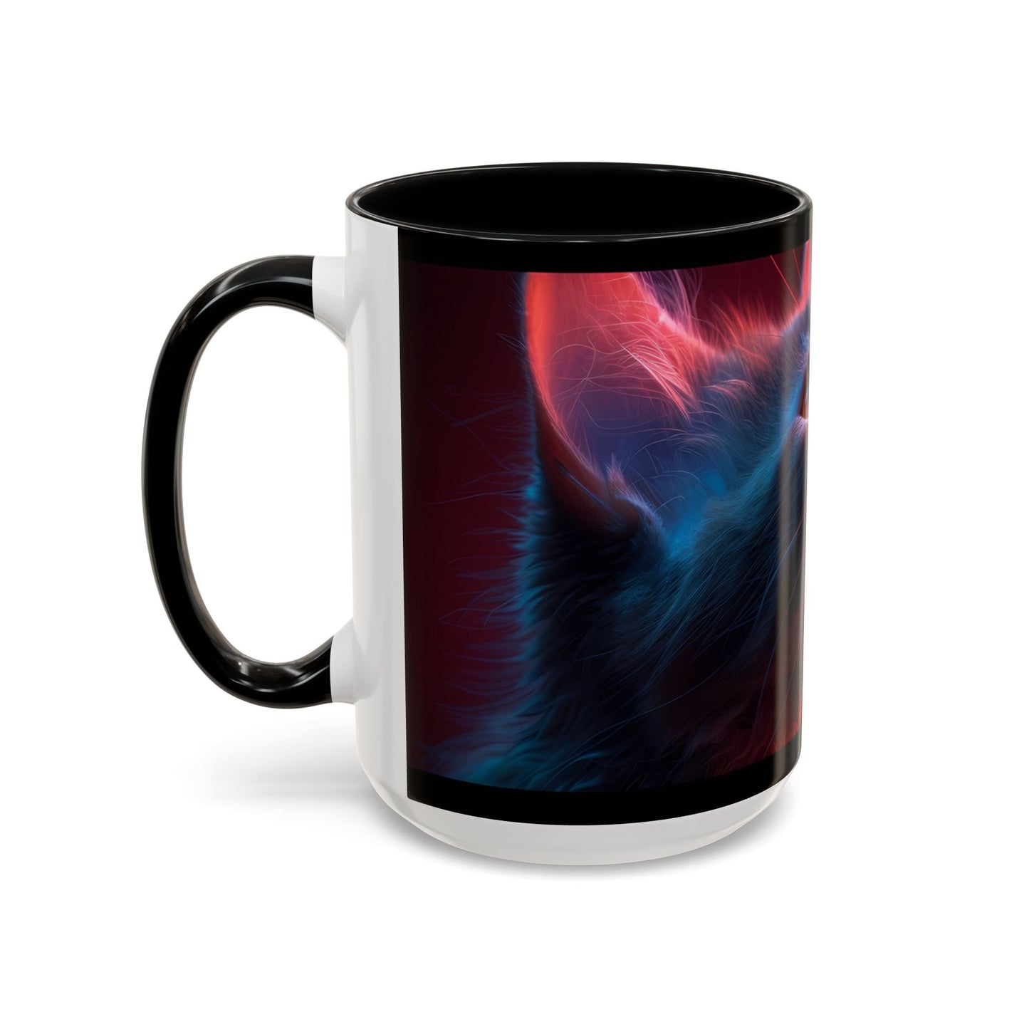 Cosmic Cat Coffee Mug - Vibrant Colorful Design, Cat Lover Gift, Unique Accented Mug, Pet Owner Gift, Cosmic Art Drinkware - VYBE