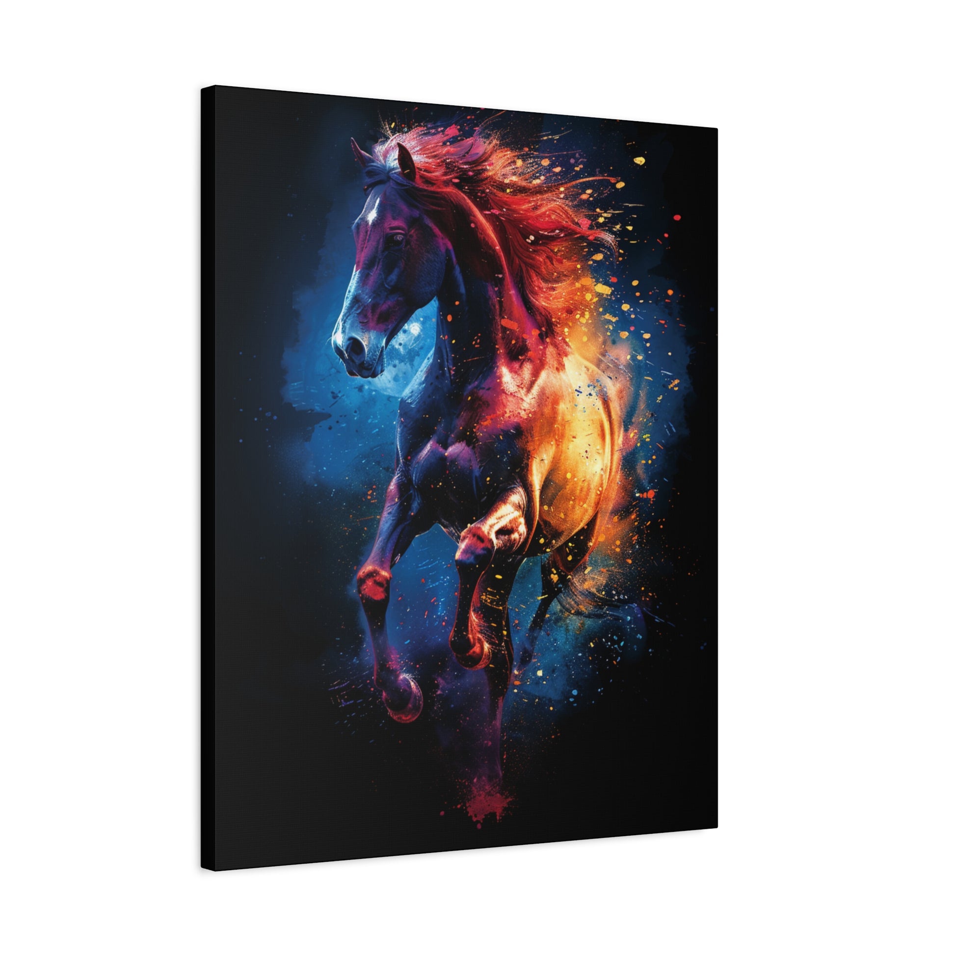 Vibrant Horse Art Canvas Print, Colorful Horse Wall Decor, Equine Artwork for Horse Lovers, Unique Gift for Animal Enthusiasts, Home Decor - VYBE Shop