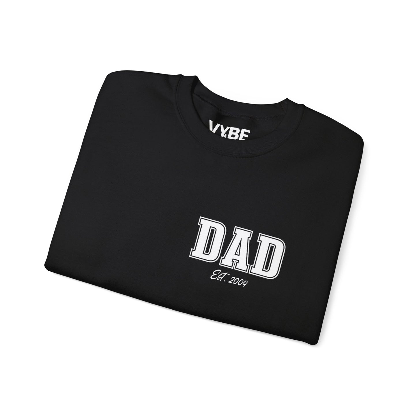 Custom Dad Crewneck Sweatshirt with Personalized Child's Birth Year - VYBE