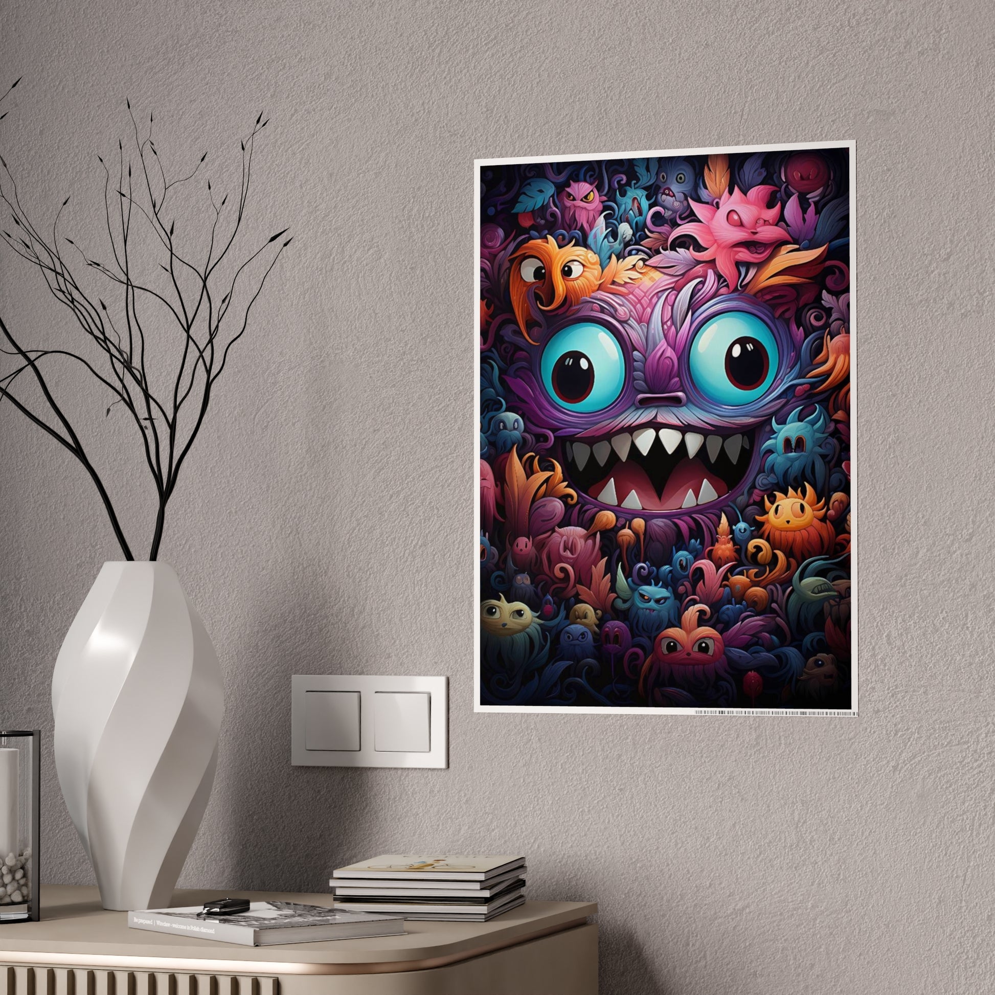 Vibrant Monster Wall Poster| Cute Decor, Kids Room Art - VYBE Shop