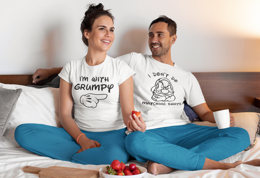 I'm with Grumpy Unisex T-Shirt, Couples Tees, Gift For Couples - VYBE Shop
