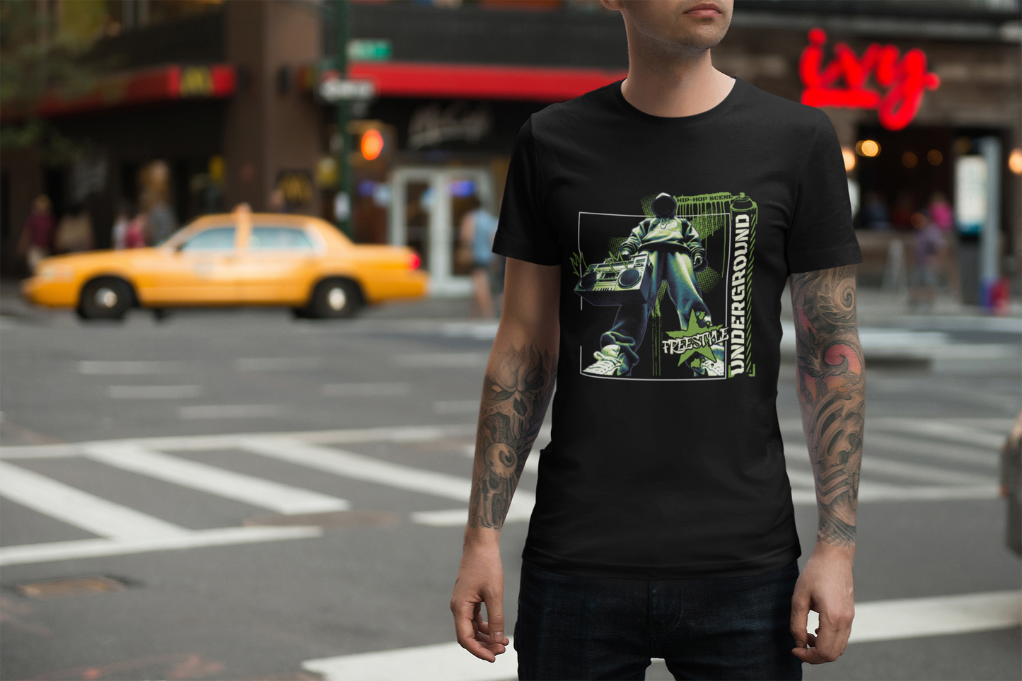 Urban- Underground Vibe Unisex Softstyle T-Shirt, Streetwear Tee, Graphic Tee, Gift for Music Lovers, Casual Wear, Everyday Essentials - VYBE Shop