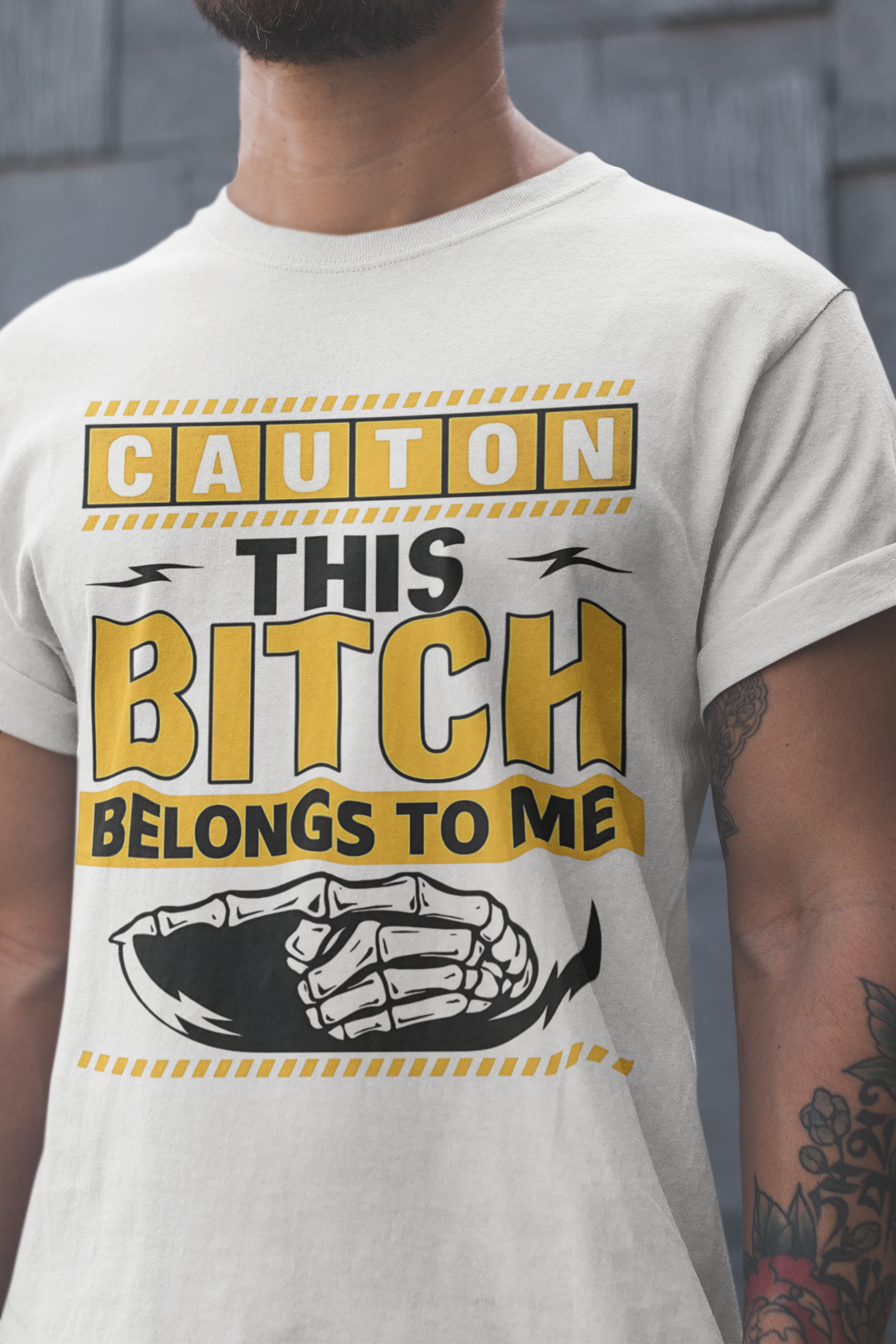Caution This Bitch Belongs To Me T-Shirt, Funny Graphic Tee, Unisex Statement Shirt - VYBE Shop