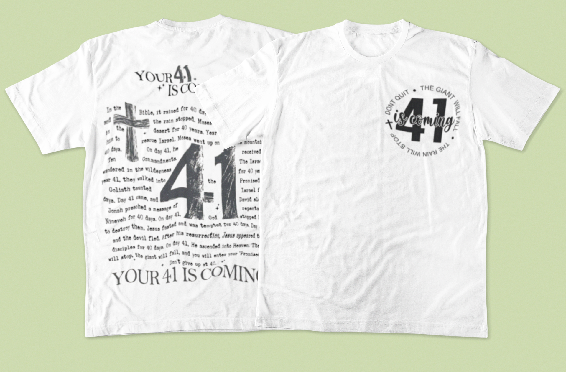 Religious- 41 T-Shirt with Faith Design | Perfect for Believers, Gifts, Church Events, Casual Wear, Spirituality - VYBE Shop