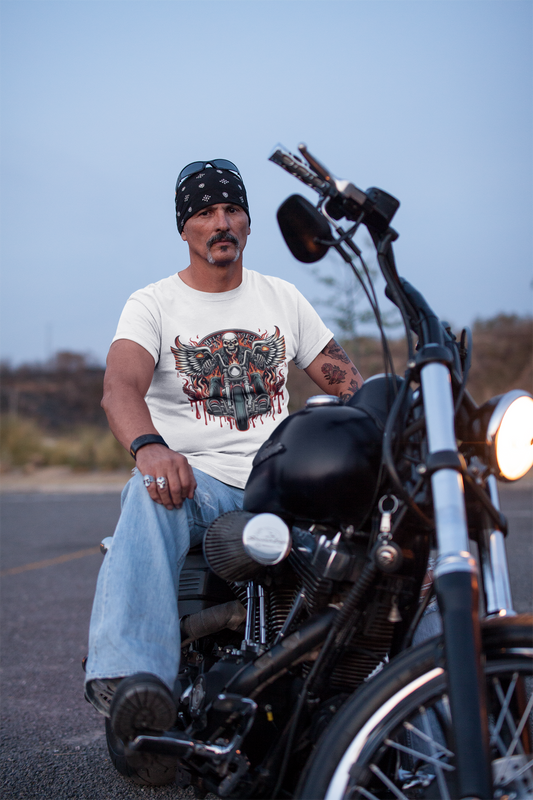 Biker- Skull Motorcycle T-Shirt - VYBE Shop