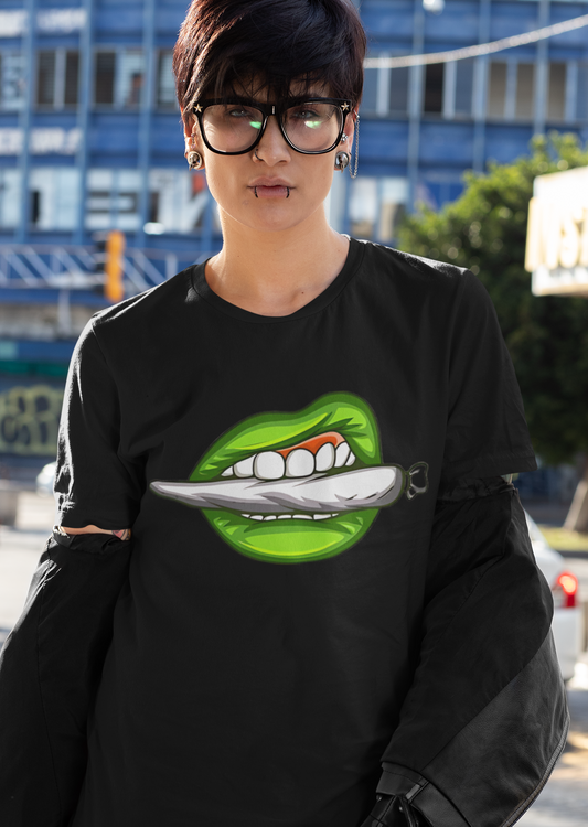 420- Cannabis Lip Graphic T-Shirt - VYBE Shop