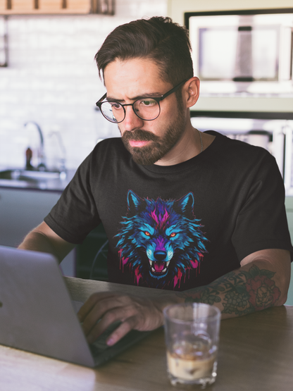 Vibrant Wolf Graphic T-Shirt - VYBE Shop