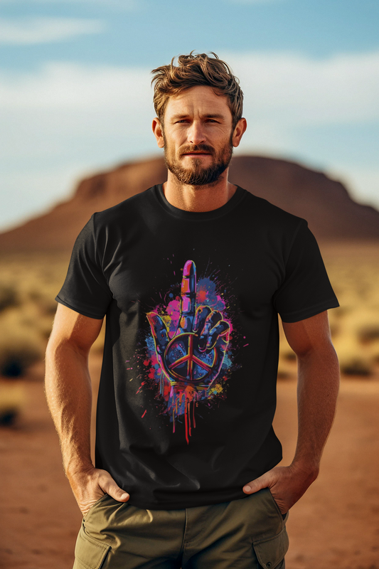 Colorful Peace Gesture T-Shirt - VYBE Shop