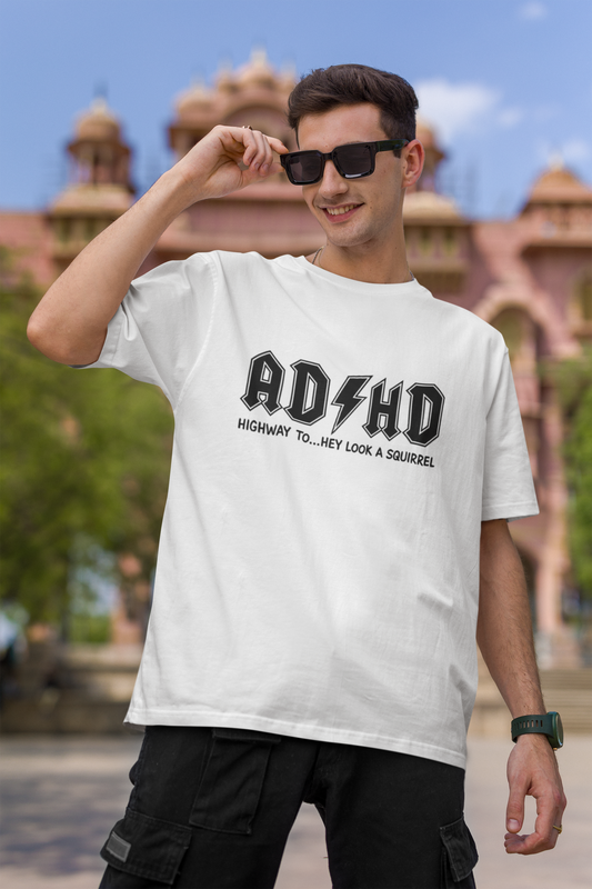 Funny- ADHD Highway Look Squirrel T-Shirt for Fun and Fidgeting