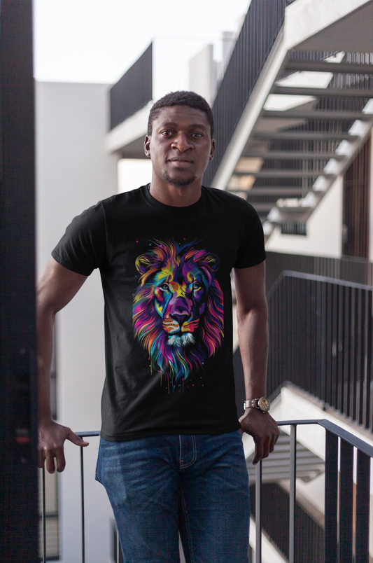 Vibrant Lion Graphic T-Shirt