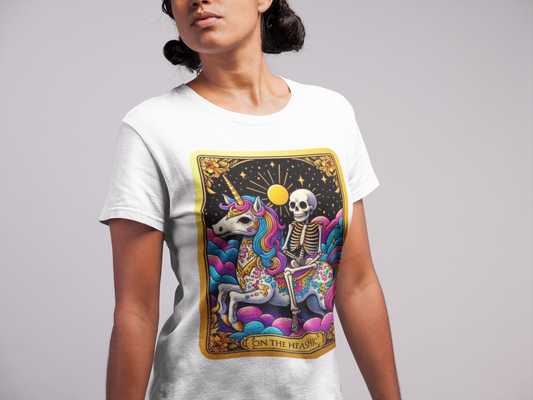 Whimsical Skeleton Tarot Shirt for Unique Style Lovers - VYBE Shop