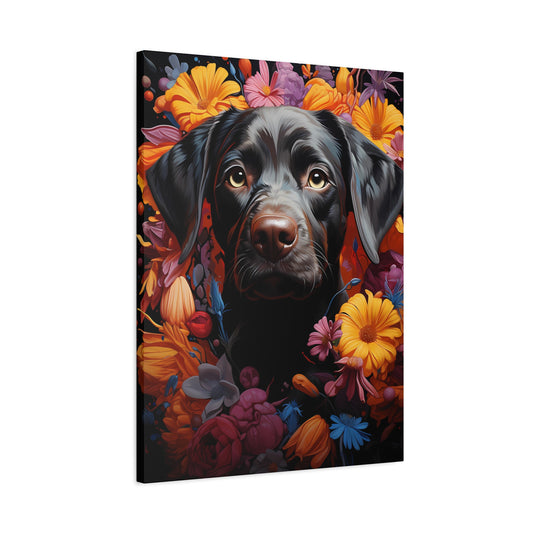 Cute Black Labrador Canvas Art - Perfect Pet Lover Gift - VYBE Shop