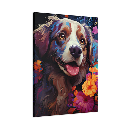 Colorful Australian Shepherd Dog Art Canvas Print, Colorful Dog Wall Decor - VYBE Shop