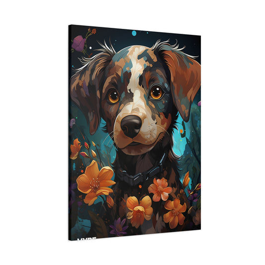 Cute Shepherd Dog Portrait Canvas Art, Colorful Wall Decor, Pet Lover Gift - VYBE Shop