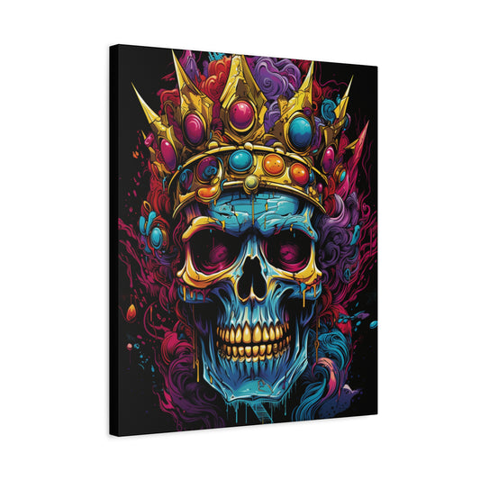 Colorful Crowned Skull Art - Vibrant Gothic Canvas Decor - VYBE