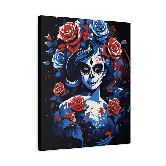 Colorful Floral Skull Art Print, Dia de los Muertos Gothic Vibe - VYBE