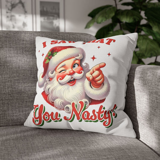Santa's Naughty List Pillowcase - Funny Holiday Decor and Christmas Gift for Couch Decor - VYBE Shop