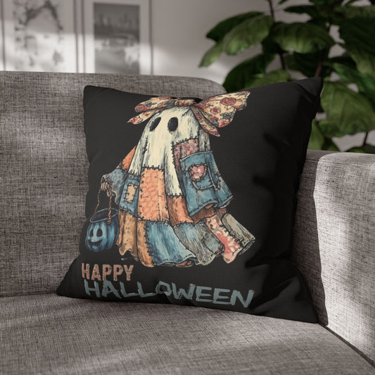 Halloween Ghost Pillowcase, Decorative Cushion Cover, Spooky Home Decor, Fall Gift, Cozy Halloween Accent, Autumn Decoration - VYBE Shop
