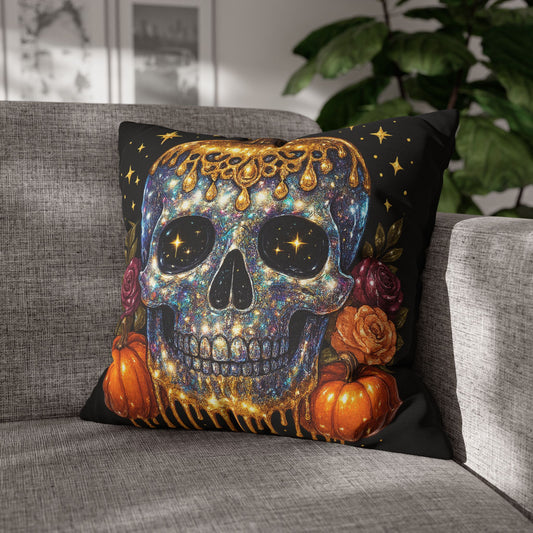 Colorful Halloween Skull Pillowcase, Gothic Home Decor, Dia de los Muertos, Halloween Gifts, Decorative Cushion Cover - VYBE Shop