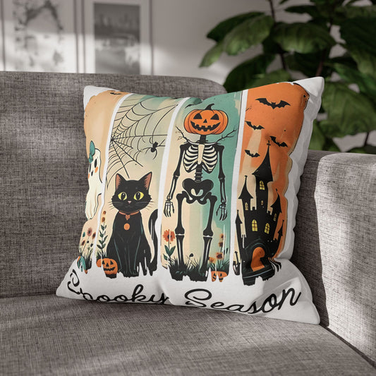Halloween Pillowcase - Cozy Fall Decor with Cat and Ghost Design, Perfect for Autumn and Spooky Season Gifts - VYBE Shop