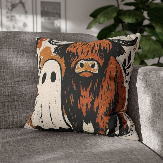 Spooky Cow Ghost Pillowcase - Cozy Halloween Decor - VYBE Shop