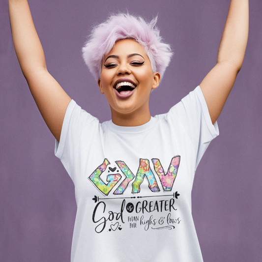 God is Greater T-Shirt - Inspirational Faith Apparel - VYBE