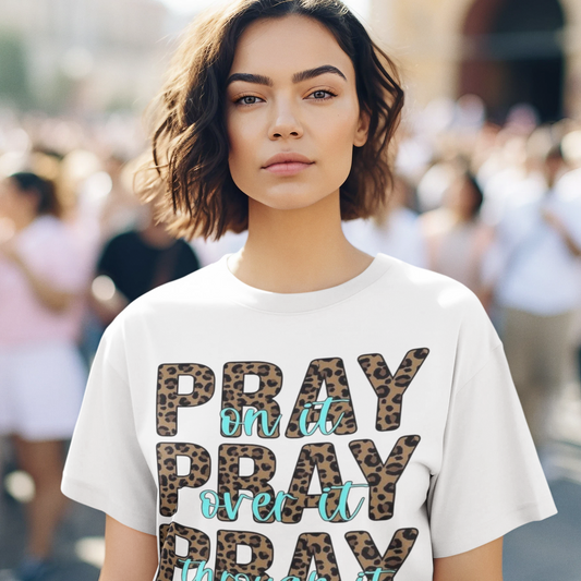 Pray Leopard Print T-Shirt - VYBE