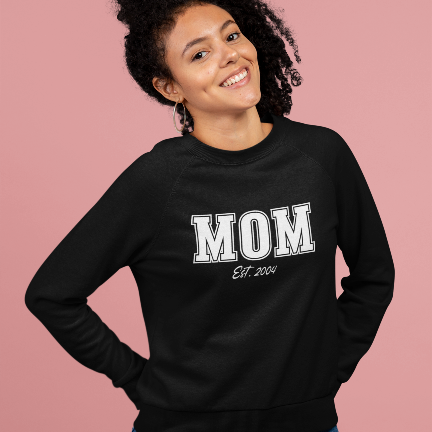 Customizable Mom Established Crewneck Sweatshirt - Personalize with Child's Birth Year for Unique Style - VYBE