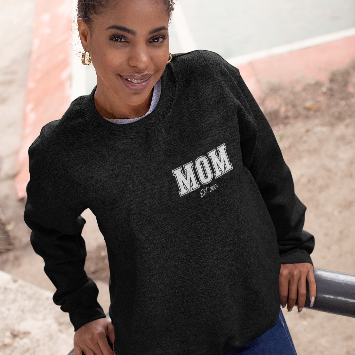 Customizable Mom Sweatshirt | Add Childs Year Of Birth - VYBE