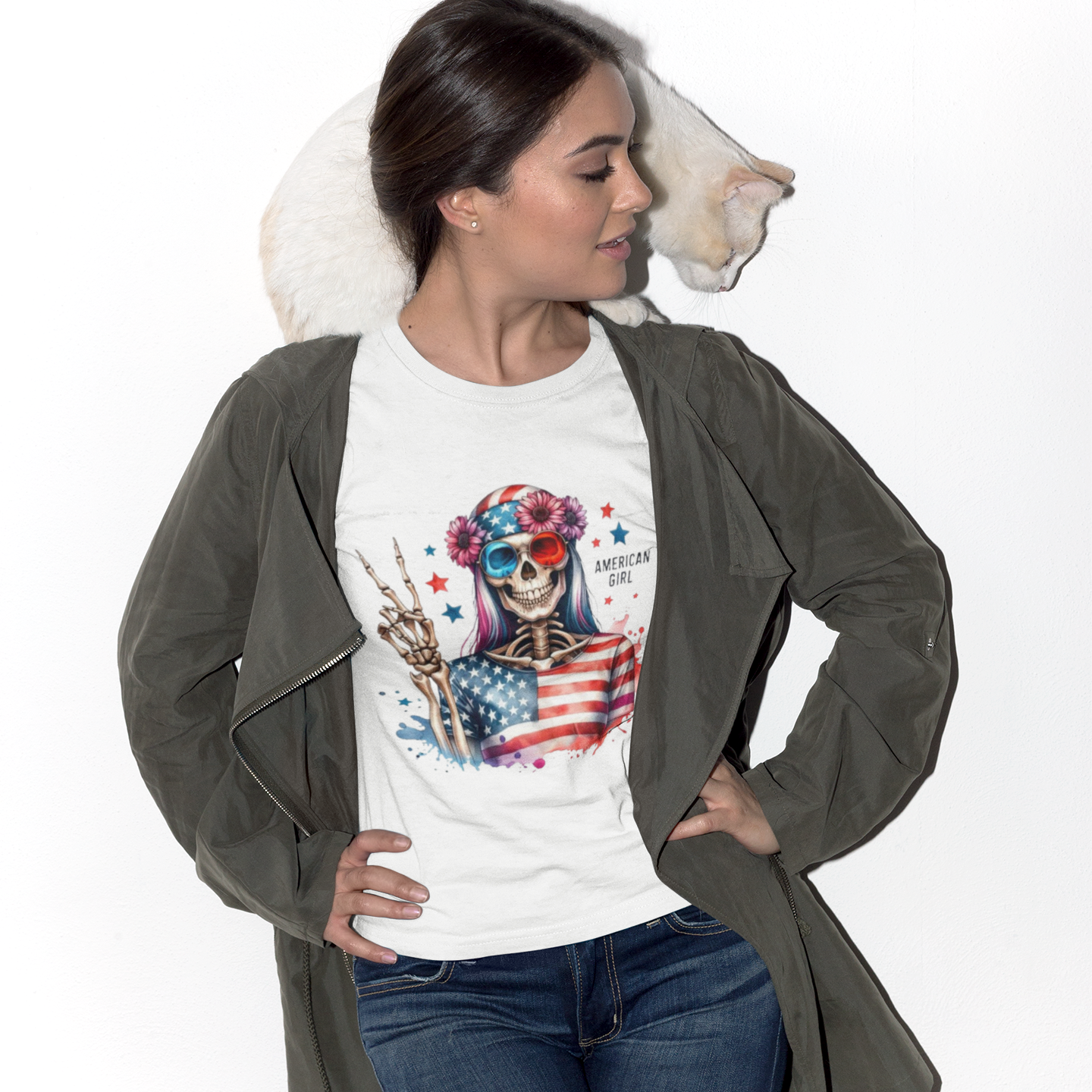 American Girl Skeleton T-Shirt - VYBE