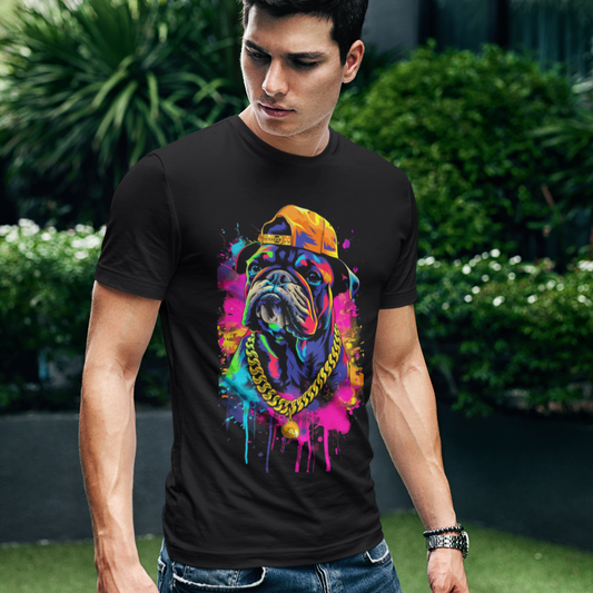 Vibrant Bulldog Graphic T-Shirt - VYBE