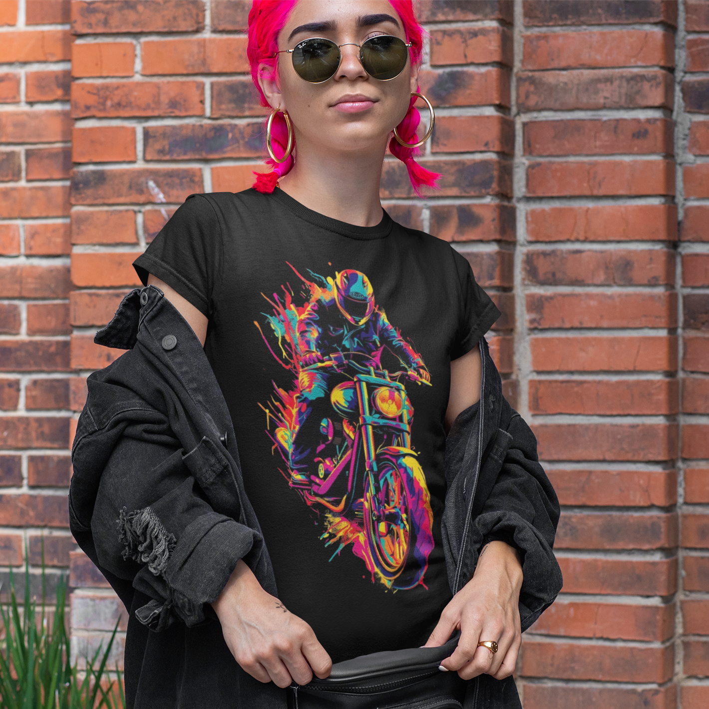 Vibrant Motorcycle Art T-Shirt - VYBE