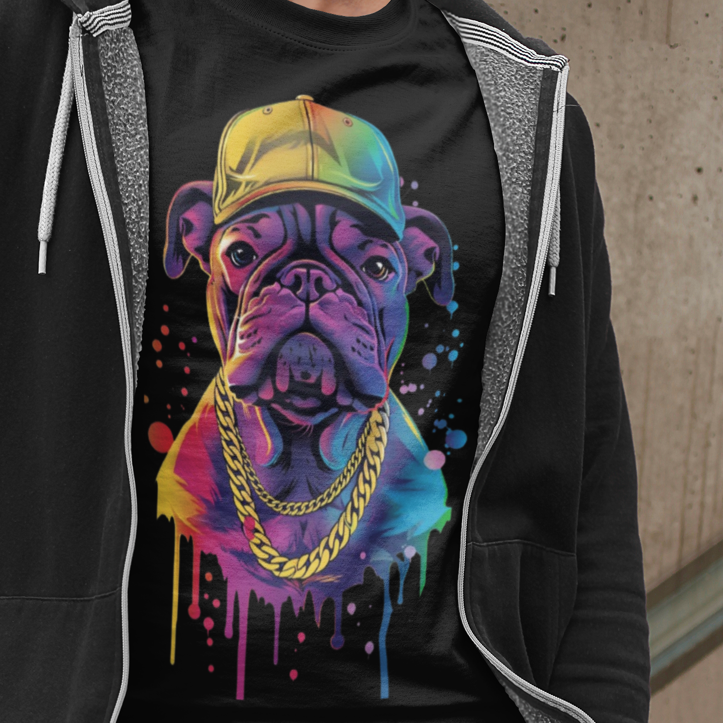 Colorful Bulldog T-Shirt - VYBE