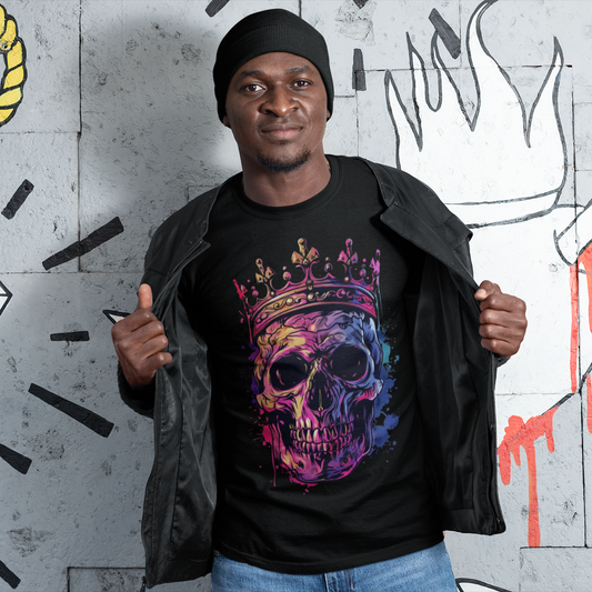 Colorful Skull Crown Shirt - VYBE
