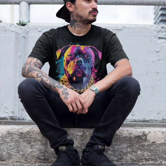 Vibrant Dog Wearing Chain T-Shirt - VYBE