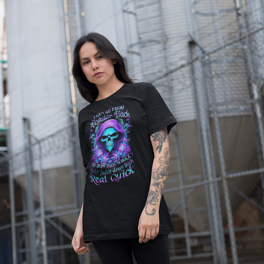 Bitch Warning Skull T-Shirt - VYBE