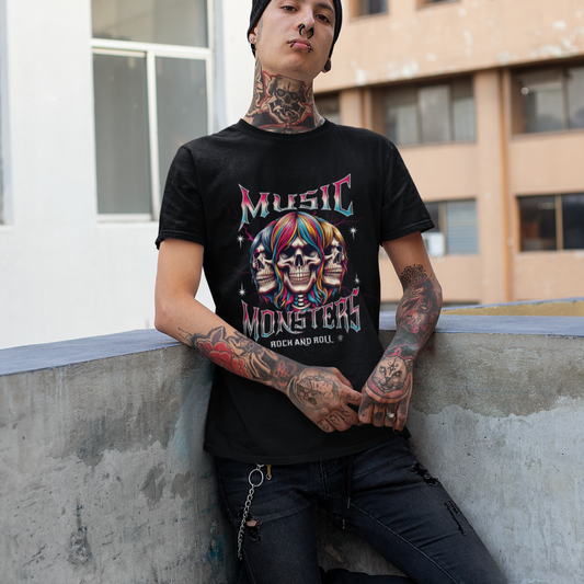 Rock and Roll Music Monsters T-Shirt - VYBE