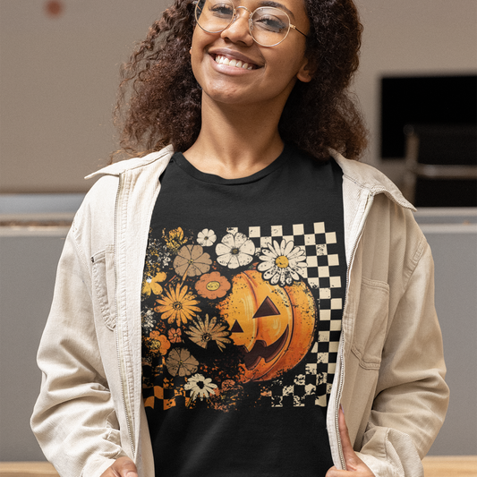 Harvest Pumpkin Floral T-Shirt - VYBE
