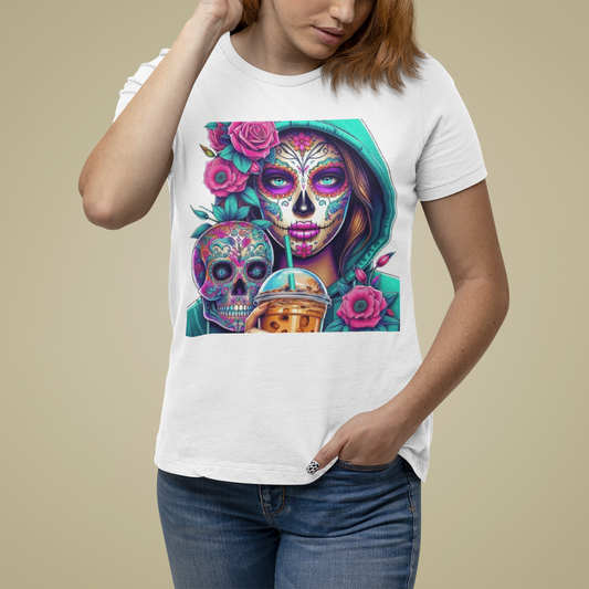 Brightly Colored Sugar Skull T-Shirt - VYBE