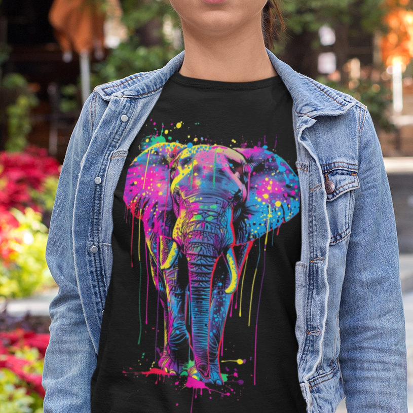 Colorful Elephant Graphic T-Shirt - VYBE