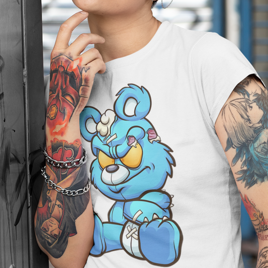 Blue Cartoon Bear T-Shirt - VYBE