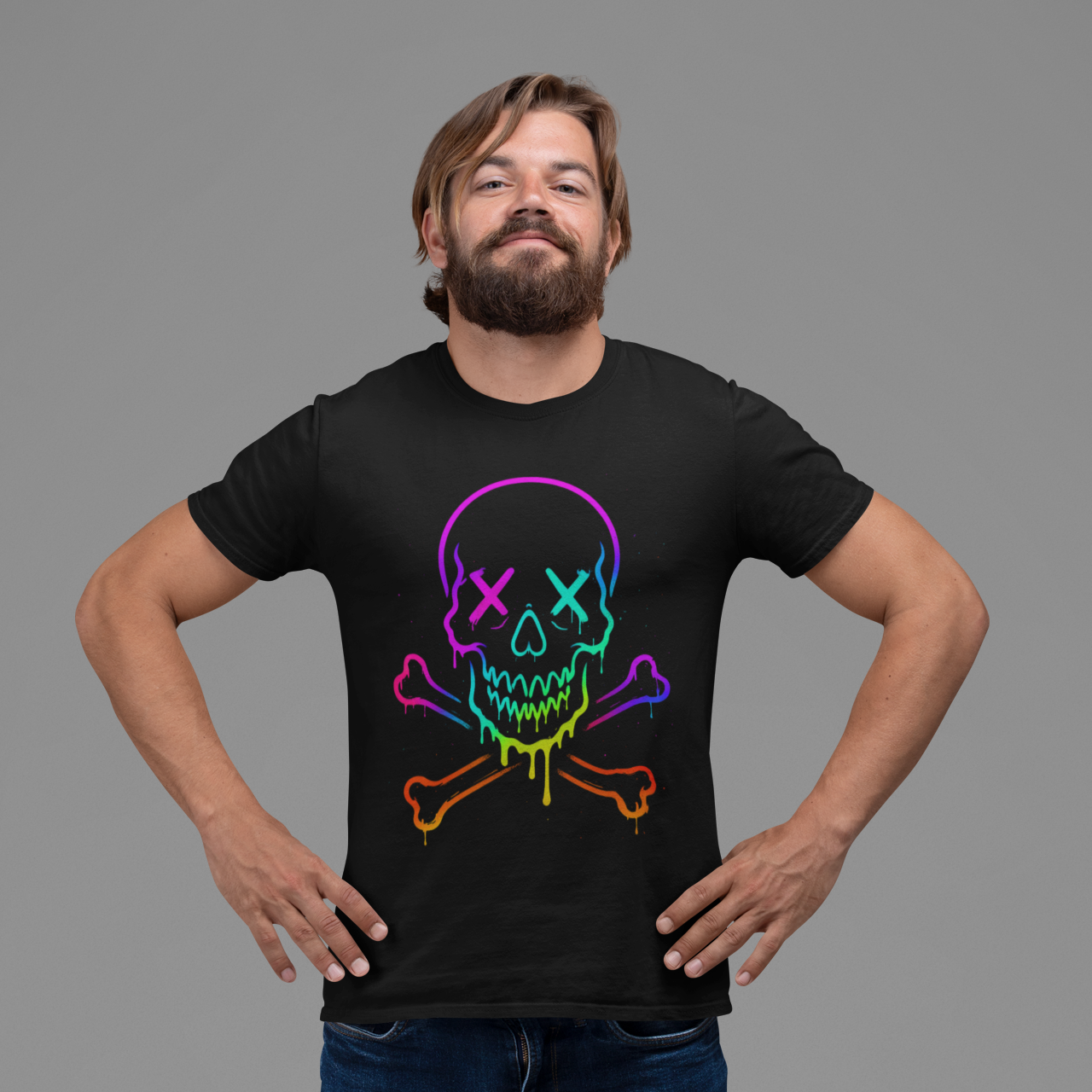 Vibrant Skull And Cross Bones Tee - VYBE