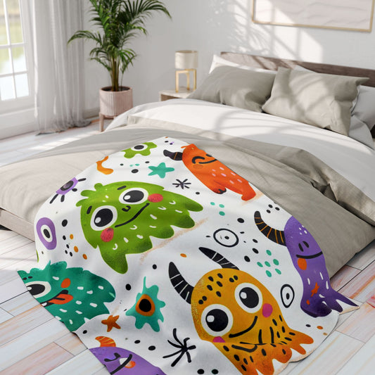 Kids Whimsical Monster Fleece Blanket