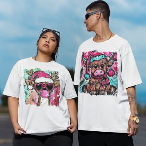 Festive Cow Christmas T-Shirt - VYBE