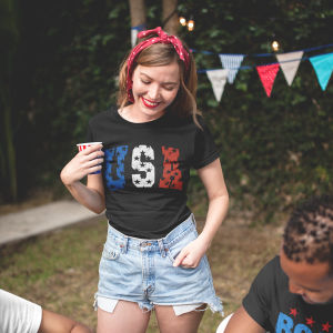 USA Star-Pattern Unisex T-Shirt - VYBE