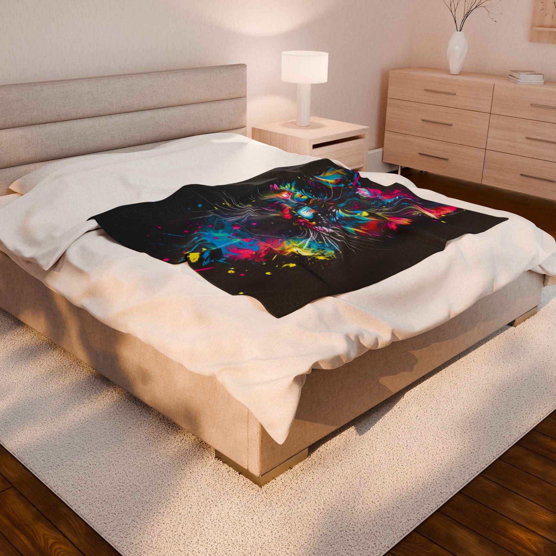 Colorful Cat Plush Blanket