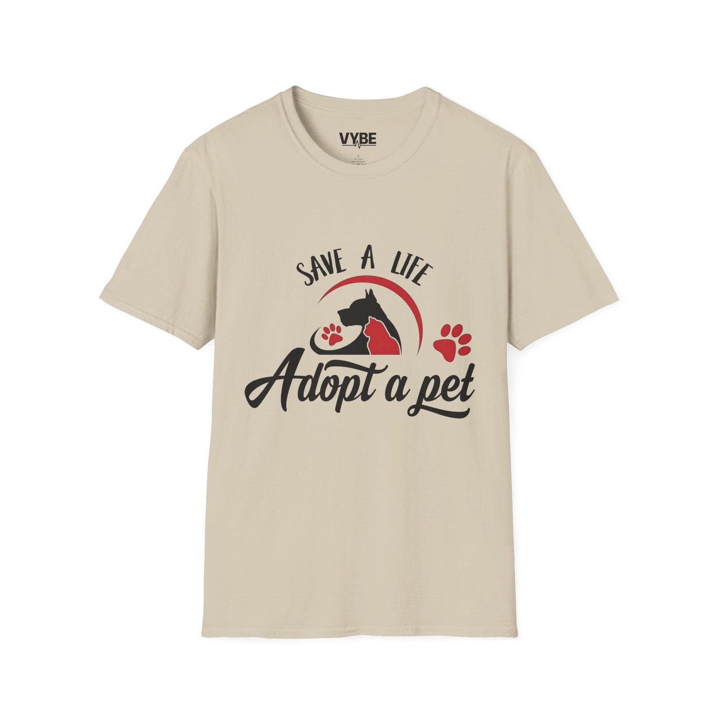 Rescue- Pet Adoption Awareness T-Shirt, Save a Life Tee, Dog Lover Shirt, Animal Rescue Apparel, Unisex Top - VYBE Shop