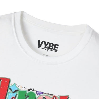 Christmas- Festive Rockin' Unisex T-Shirt Cute Edgy Skeleton Christmas Gift - VYBE Shop