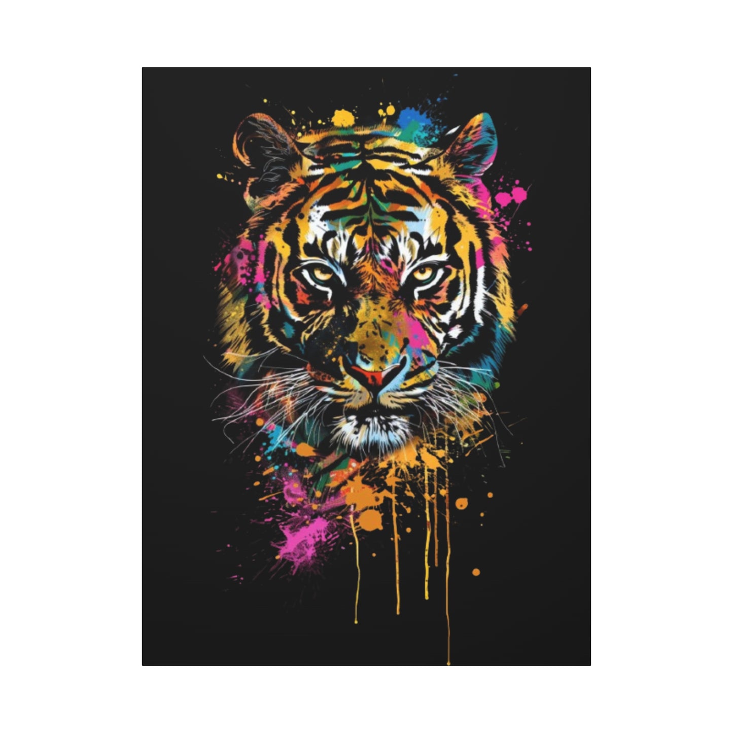 Neon Tiger Canvas Art, Colorful Wall Décor, Modern Home Decor, Wildlife Art, Gift for Animal Lovers - VYBE Shop
