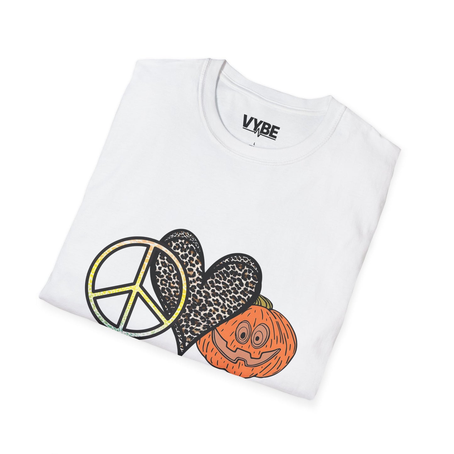 Fall- Vibes Unisex T-Shirt - Peace Love Fall, Autumn Tee, Halloween Shirt, Cozy Casual Wear, Gift for Pumpkin Lovers - VYBE Shop
